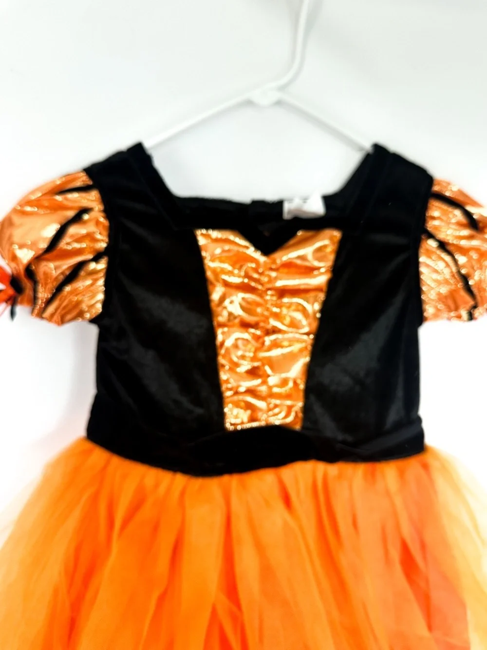 Halloween Dress Orange Black Pumpkin Princess Witch Costume 4-5T